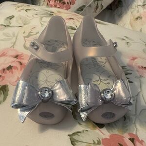 Mini Melissa Kids Shoes with Silver Bow